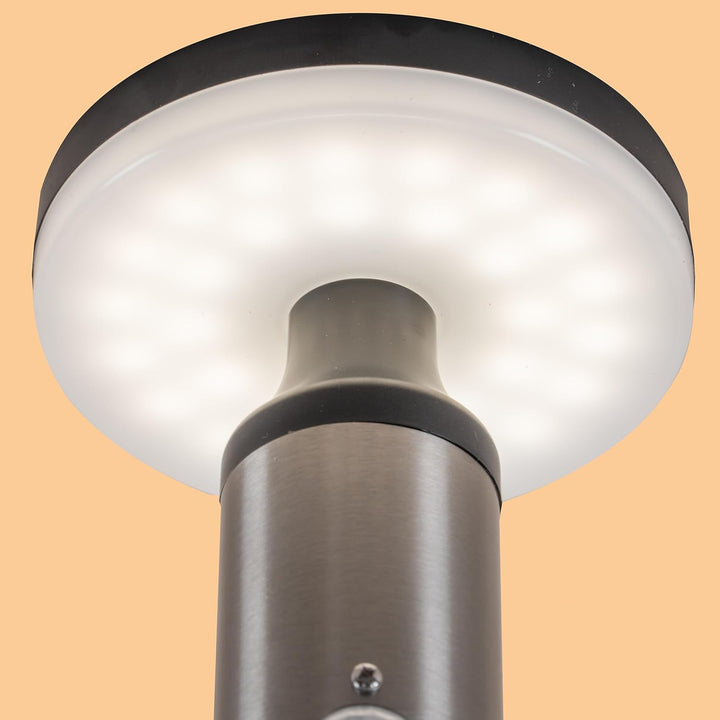 esotec Solar Gartenbeleuchtung Aussenlampe mit Bewegungsmelder Cortona, H=45cm, Edelstahl Solarleuch