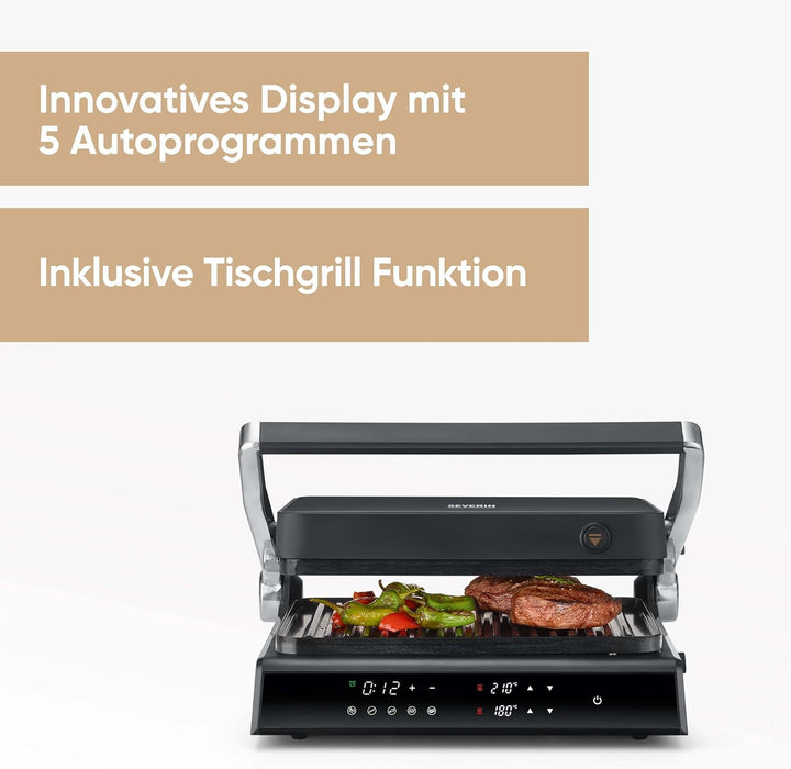SEVERIN SEVINI Comfort für Fleisch, Fisch & Gemüse, digitaler Sandwich-Maker für fettfreies Grillen