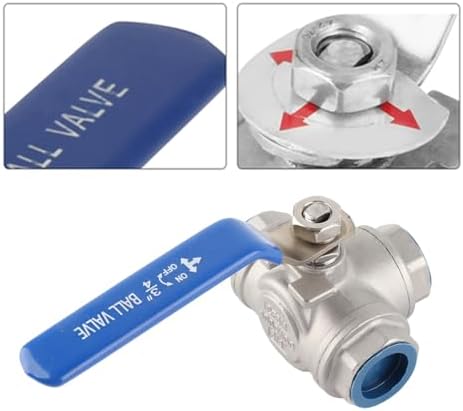 DN20 3/4 "Innengewinde Kugelhahn Edelstahl 3-Wege-T-Rohrkugelhahn mit vollem Anschluss für die Regel