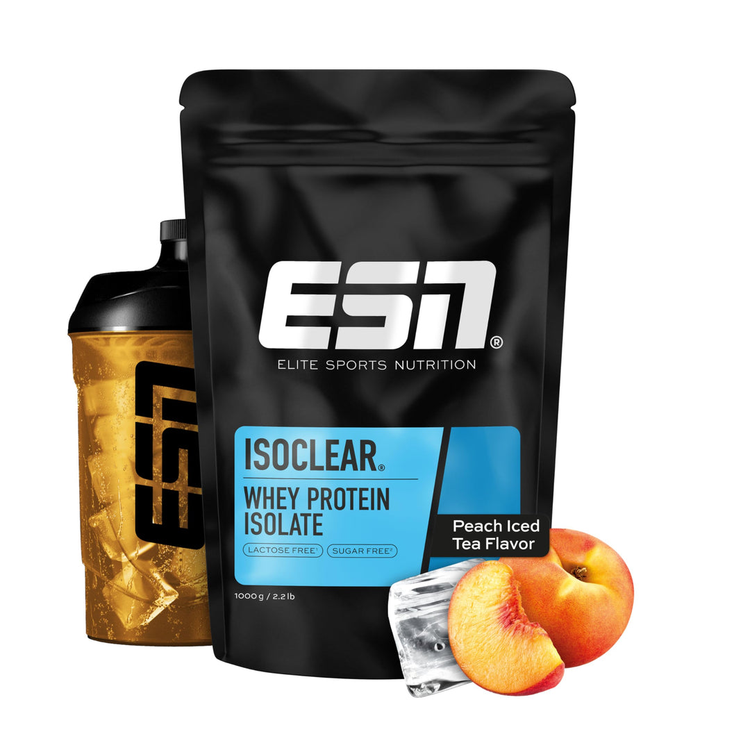 ESN ISOCLEAR Whey Isolate Protein Pulver, 1000g, Peach Iced Tea, Proteinlimo mit fruchtig leckerem G
