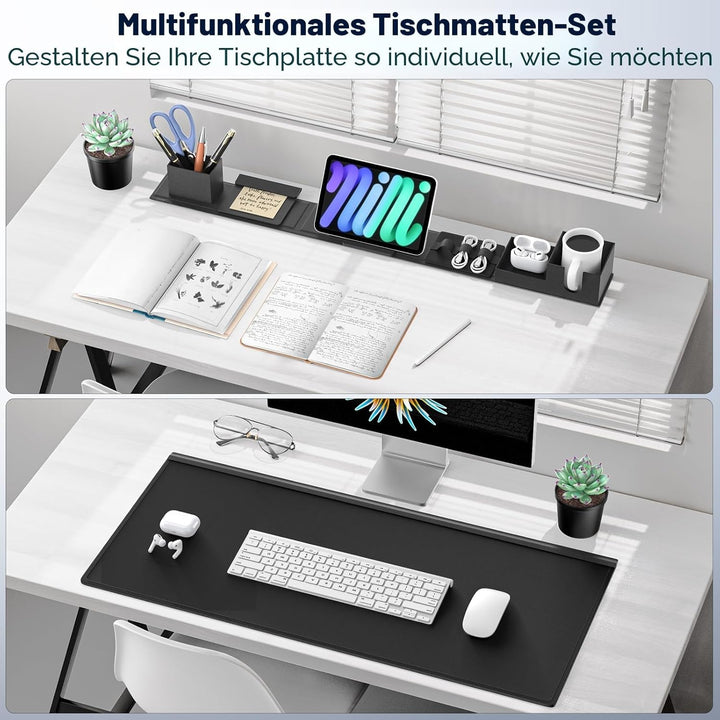 KDD 6 in 1 Schreibtisch Unterlage & Gaming Mauspad XXL, Rutchfeste Desk Mat mit DIY Magnetisch Organ