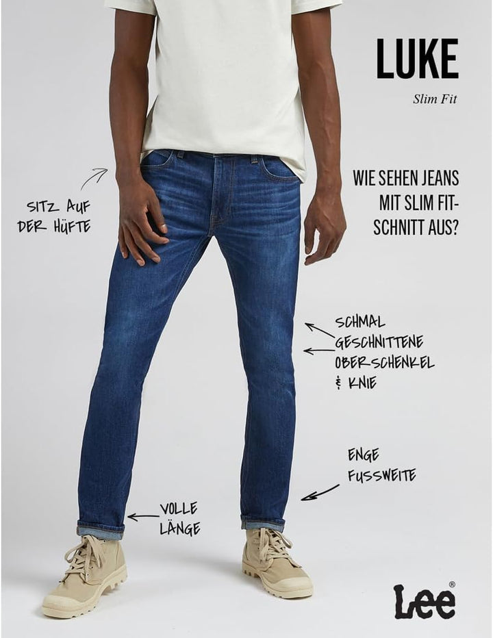LEE Herren Luke I Jeans 28W / 32L Dk Worn Kansas Blue, 28W / 32L Dk Worn Kansas Blue