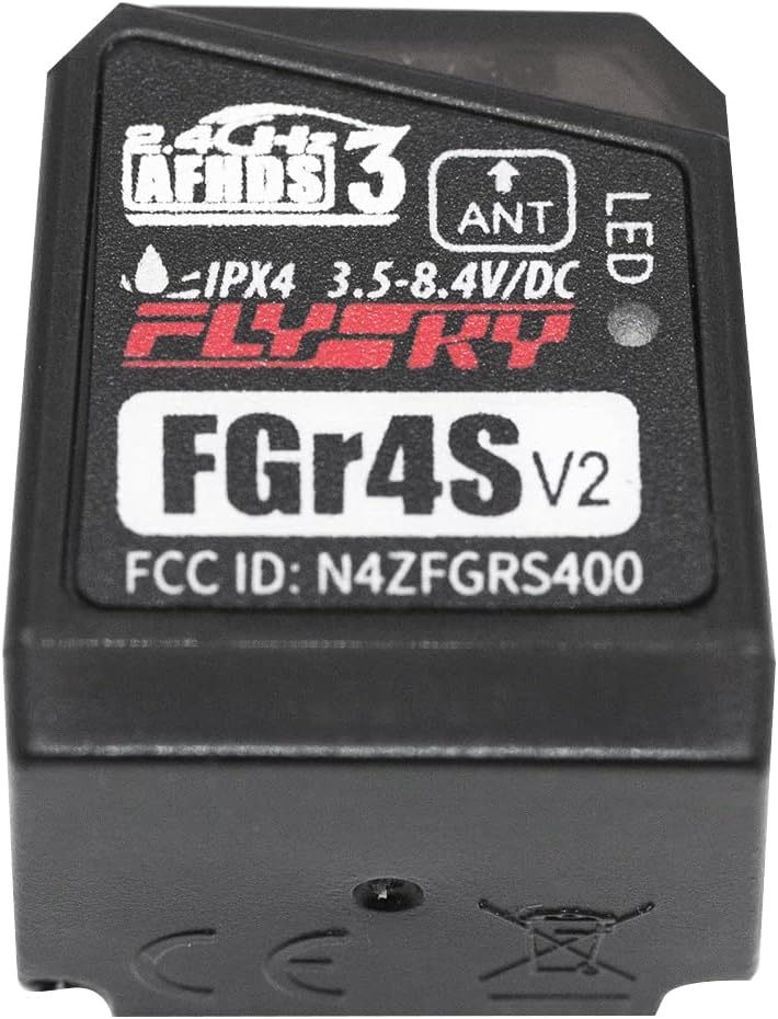 4-Kanal 2.4G Spektrum Empfänger FGR4S V2 RC Empfänger Kompatibel mit FrSky NB4 für 1/10 RC Car/Ruder