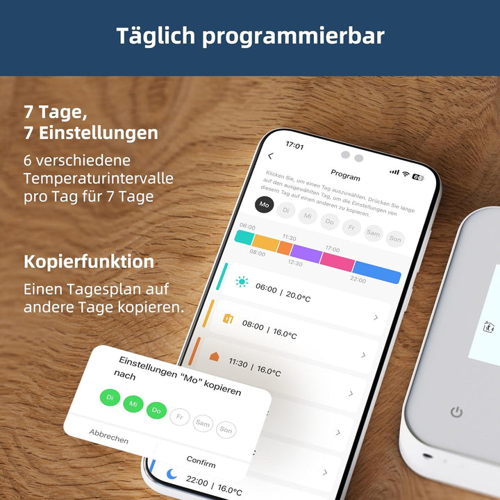 Beok WiFi Thermostat Für Gaskessel, Tuya Smart Raumthermostat Thermostate Heizung Digital LCD-Anzeig