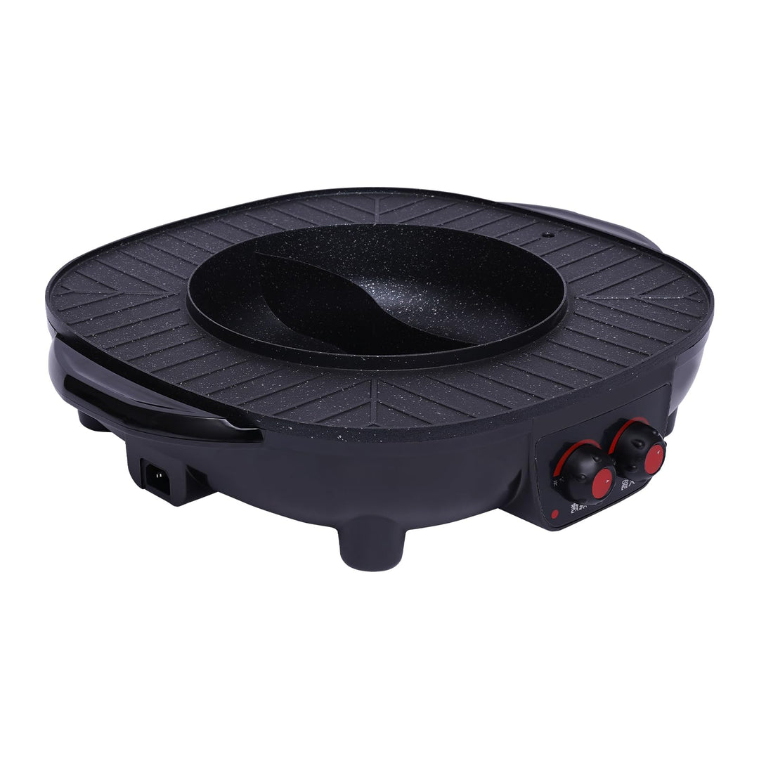 Electric Hot Pot und grill Hotpot Topf 2 in 1 2000W 3L Antihaft-Beschichtung für 5-6 Personen für Fa