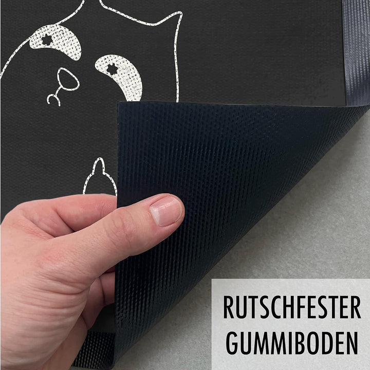Trendation - Lustige Katzen Fussmatte Grafik Mittlerer Finger Katzenbesitzerin Humor Fussmatte 60x40
