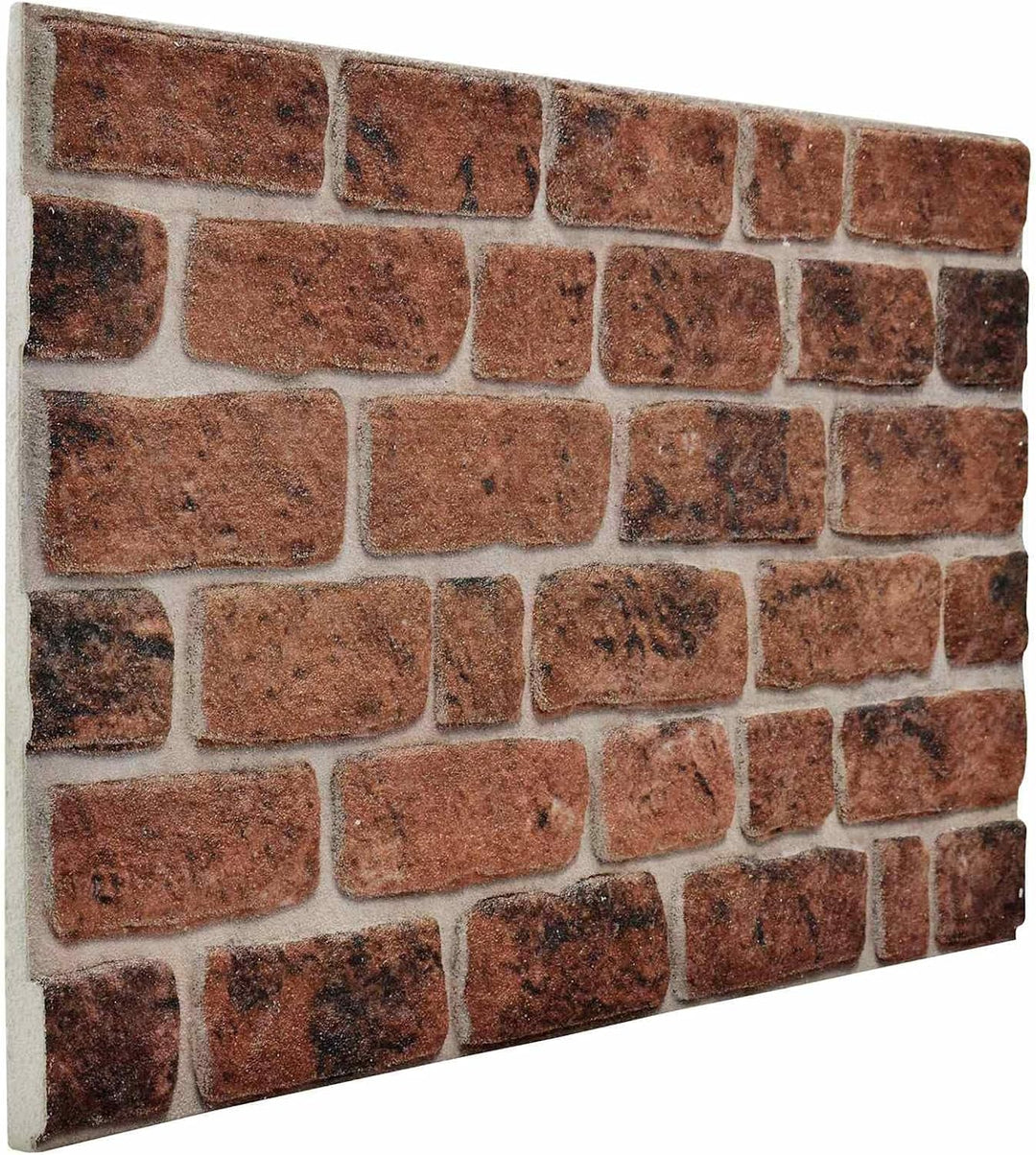 Wandpaneele 10 Pcs Braunes Ziegel 100 x 50 Cm EPS-Schaum | Leichtgewicht, Steinmuster, Klebemontage,