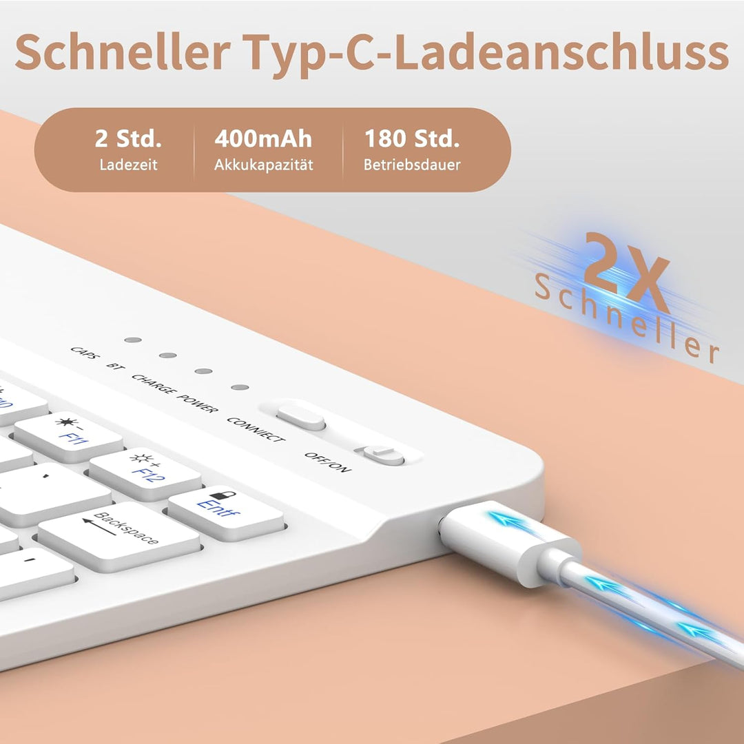 TQQ Tastatur Hülle für iPad 10.2 Zoll (9/8/7 Generation), für iPad Air 3rd und Pro 10.5, Wiederaufla