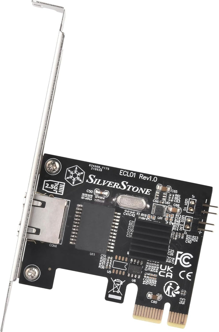 SilverStone Technology SST-ECL01 - RJ45-PCIe-Netzwerkschnittstellenkarte für 2, 5 Gbps