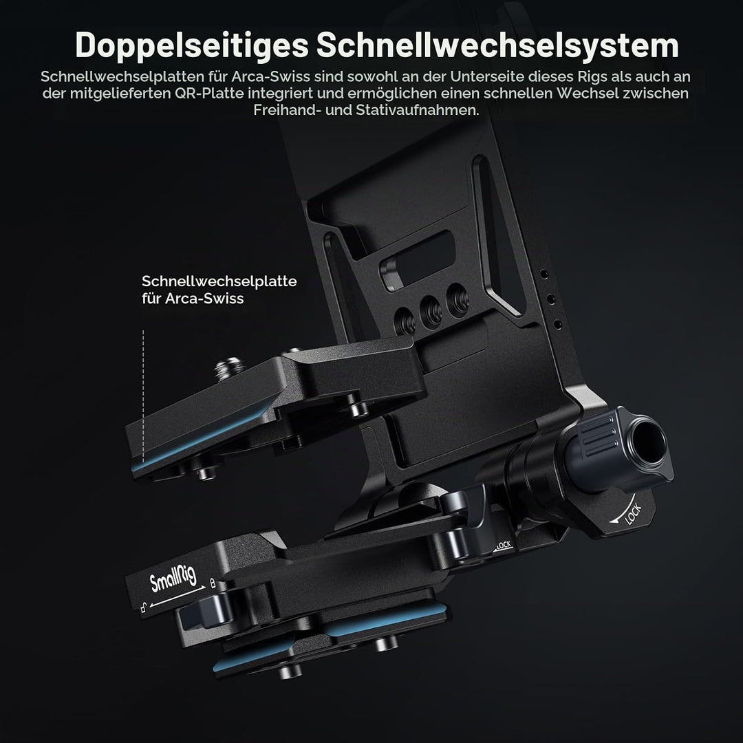 SMALLRIG V-Mount Battery Plate, V-Lock-Akku Mounting Plate mit Schnellwechselplatte für Arca, Brustp