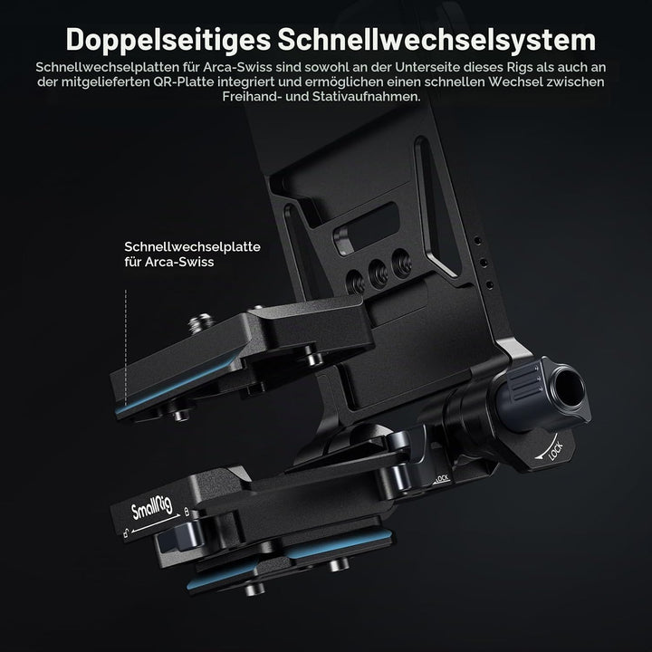 SMALLRIG V-Mount Battery Plate, V-Lock-Akku Mounting Plate mit Schnellwechselplatte für Arca, Brustp