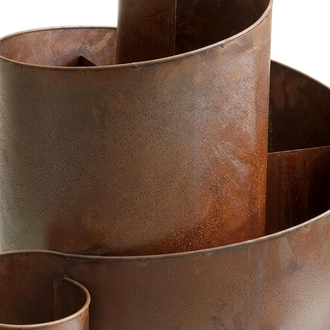 Spetebo Natur Rost Kräuterspirale aus Metall - 58,5x43x41 cm - Garten Kräuterbeet Kräuterschnecke Pf