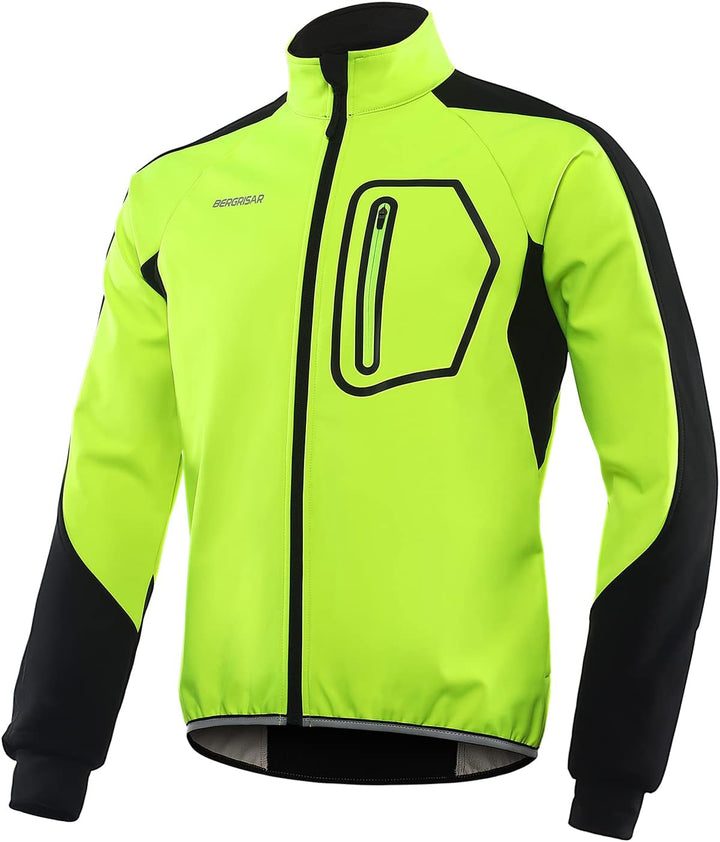 BERGRISAR Herren Fahrradjacke für Winter, Softshell Thermo Winddichte Wasserdicht Atmungsaktiv Radsp