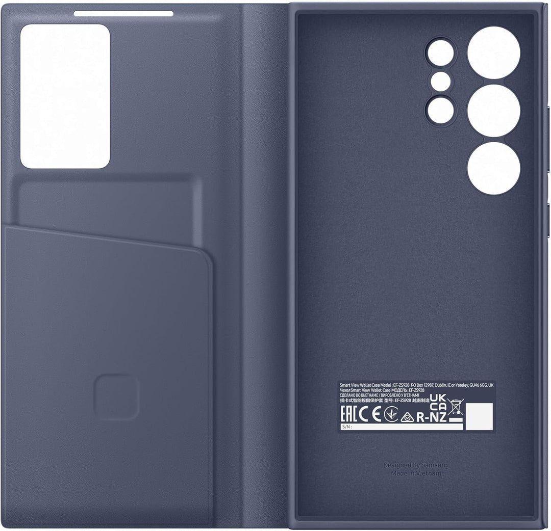 Samsung Smart View Wallet Smartphone Case EF-ZS928 für Galaxy S24 Ultra, Handy-Hülle, Kartenfach, Si