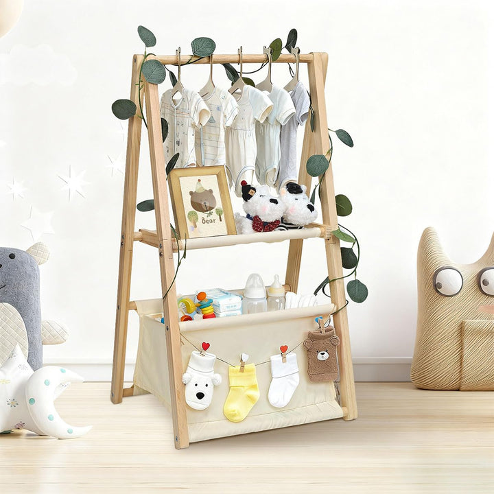 Baby-Organizer mit Aufhängern &amp; 2 Ebenen – Faltbarer Geschenkkorb für werdende Eltern, geschlechtsne
