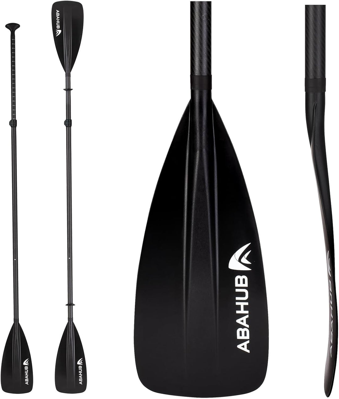 Abahub 4 teilig Carbon SUP Kajak Paddel, 2 in 1 verstellbare Stand up Paddleboard Paddel, leichte Ca