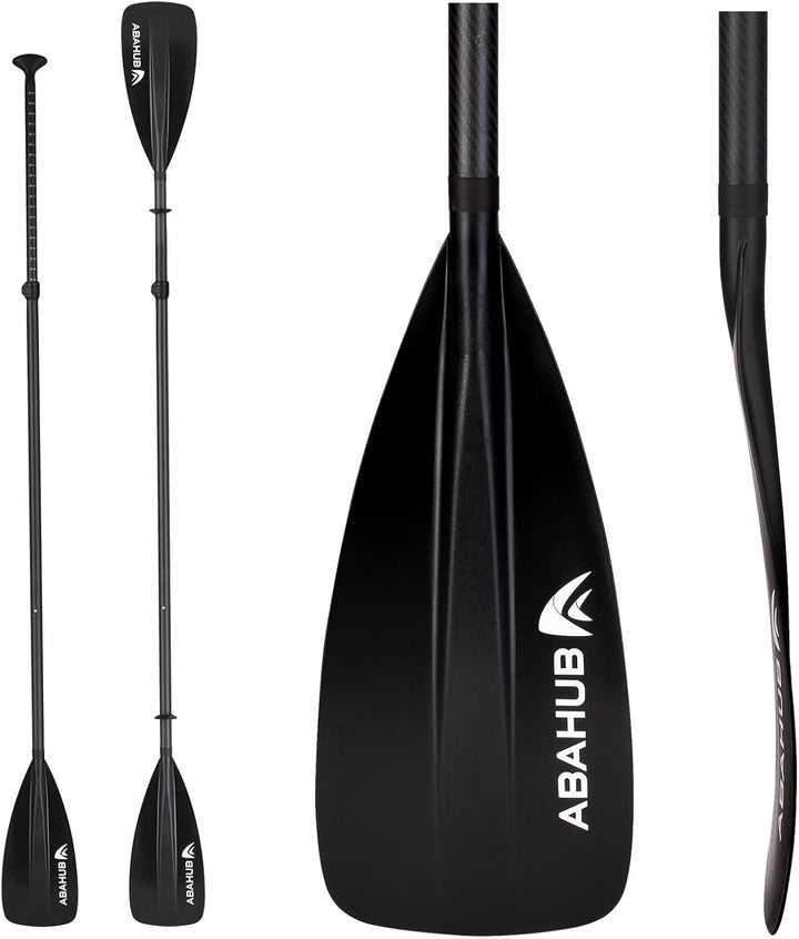 Abahub 4 teilig Carbon SUP Kajak Paddel, 2 in 1 verstellbare Stand up Paddleboard Paddel, leichte Ca