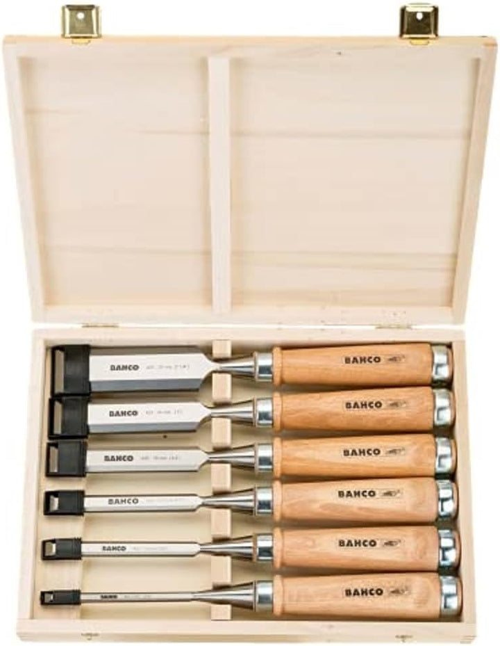 Bahco Stechbeitel-Satz, 6-Tlg, Holzbox, 6,10,12,18,25,32mm 425-083 Mehrfarbig 6/10/12/18/25/32 mm Ei