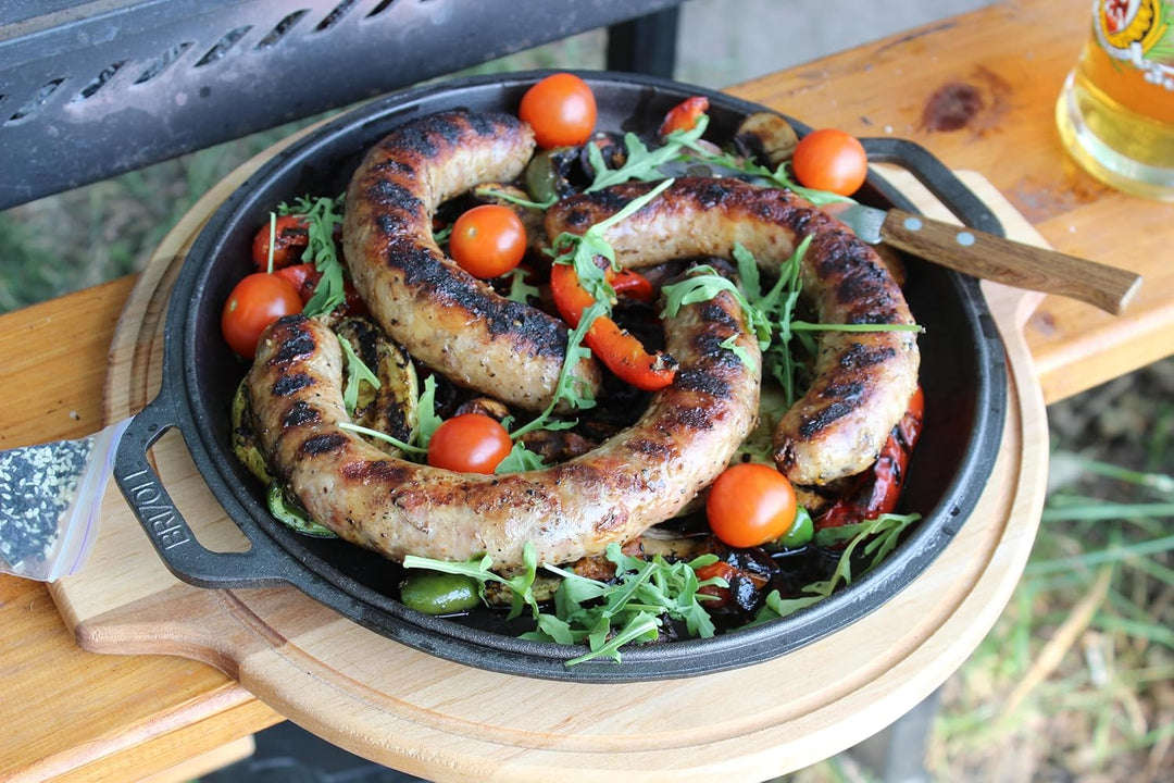4BIG.fun 8L Schwenktopf Kazan Grill BBQ Camping Bräter Gusseisen Deckel-Bratpfanne Plow Tatarskij Gr