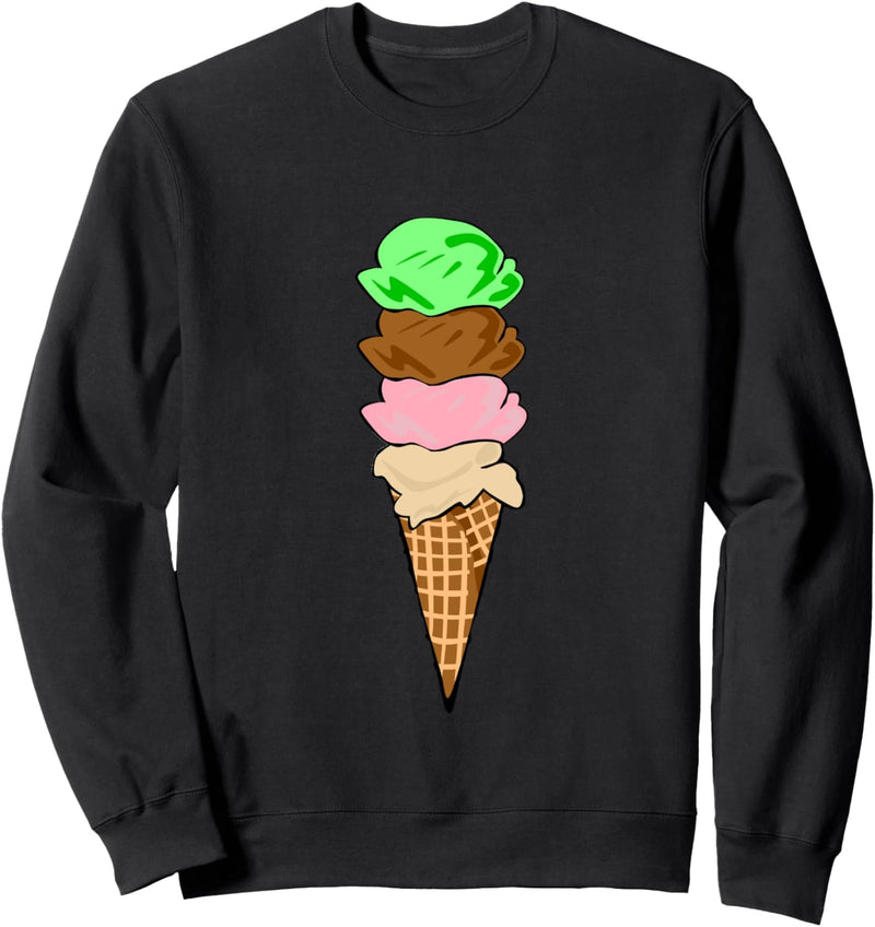 Vanille Chocolate Strawberry Mint Ice Cream Cone Sweatshirt