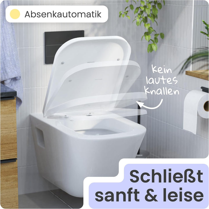 instmaier Helma | Toilettendeckel mit Absenkautomatik | Weiss | TÜV geprüft | Eckig | Toilettensitz