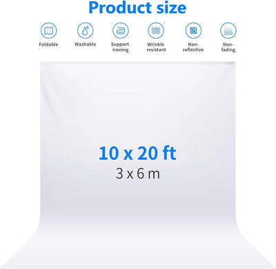 NEEWER 10 x 20FT / 3 x 6M PRO Fotostudio 100% reiner Polyester faltbarer Hintergrund Hintergrundbild