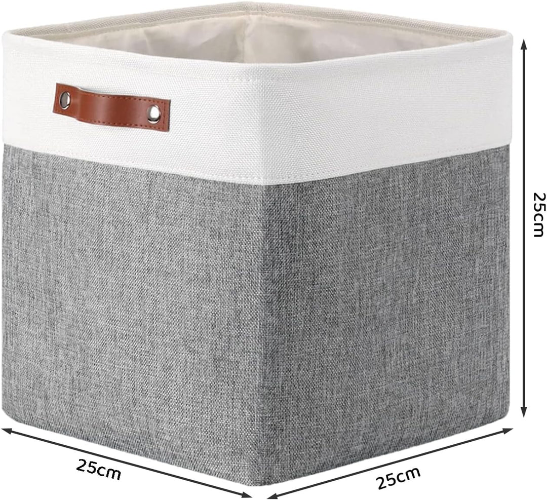 Mangata 25|28|30|33 cm Aufbewahrungsbox Stoff, Aufbewahrungskorb für Regal, Korb Aufbewahrung, 4-er