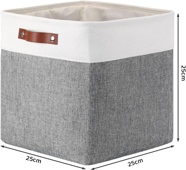 Mangata 25|28|30|33 cm Aufbewahrungsbox Stoff, Aufbewahrungskorb für Regal, Korb Aufbewahrung, 4-er