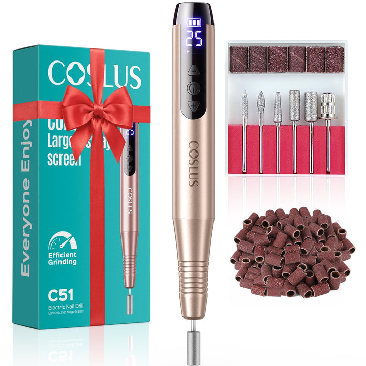 COSLUS C51 Kabellos Tragbar Elektrischer Nagelfräser: Elektrische Nagelfeile für Gelnägel 35000 u/mi