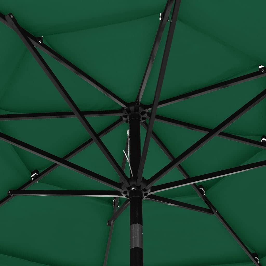 vidaXL Sonnenschirm mit Aluminium-Mast 3-lagig Ampelschirm Gartenschirm Marktschirm Strandschirm Kur