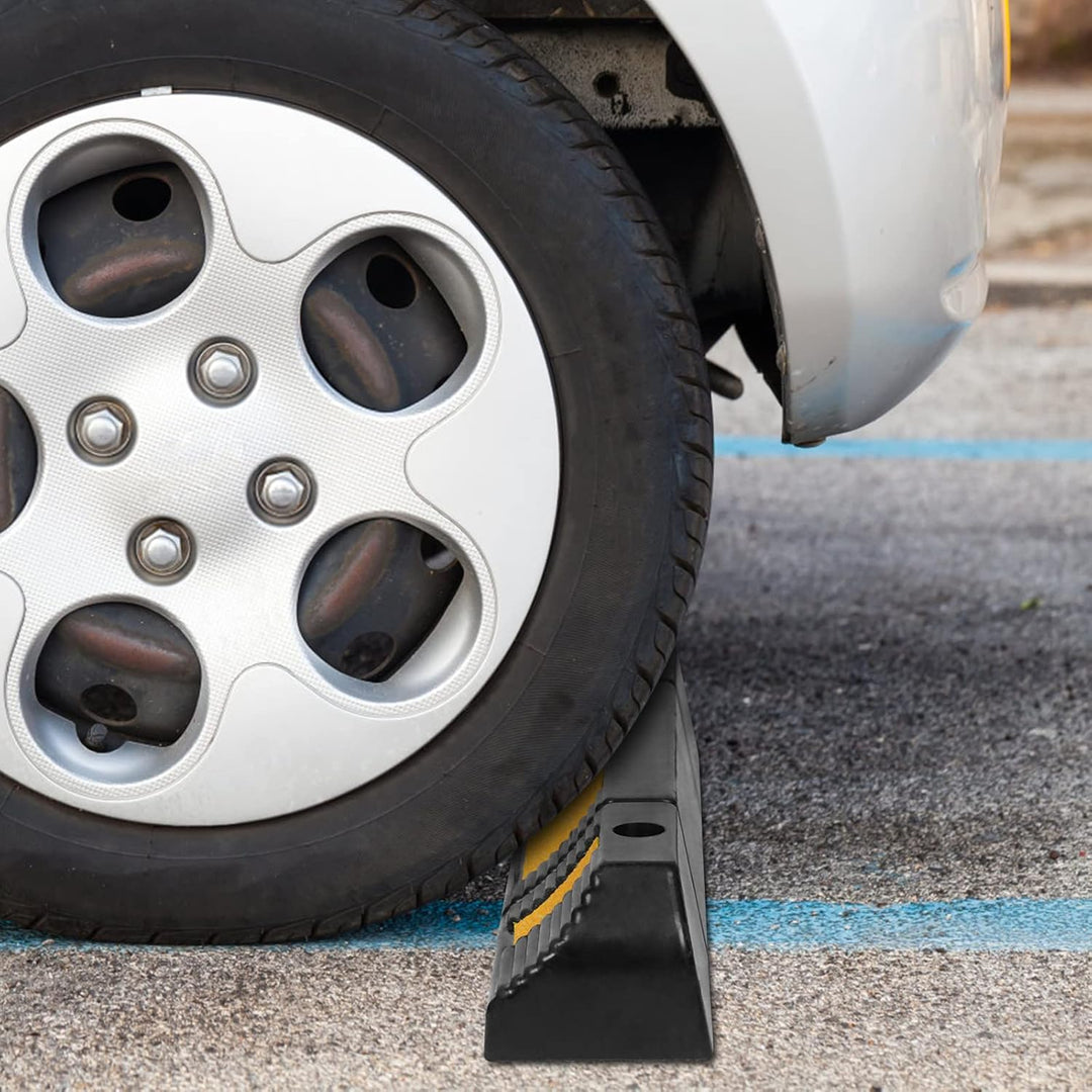 XMTECH 2er Radstopper für garage Reifenstopper Anfahrschutz Parkstopper, Gummi Parkbegrenzung für Pa