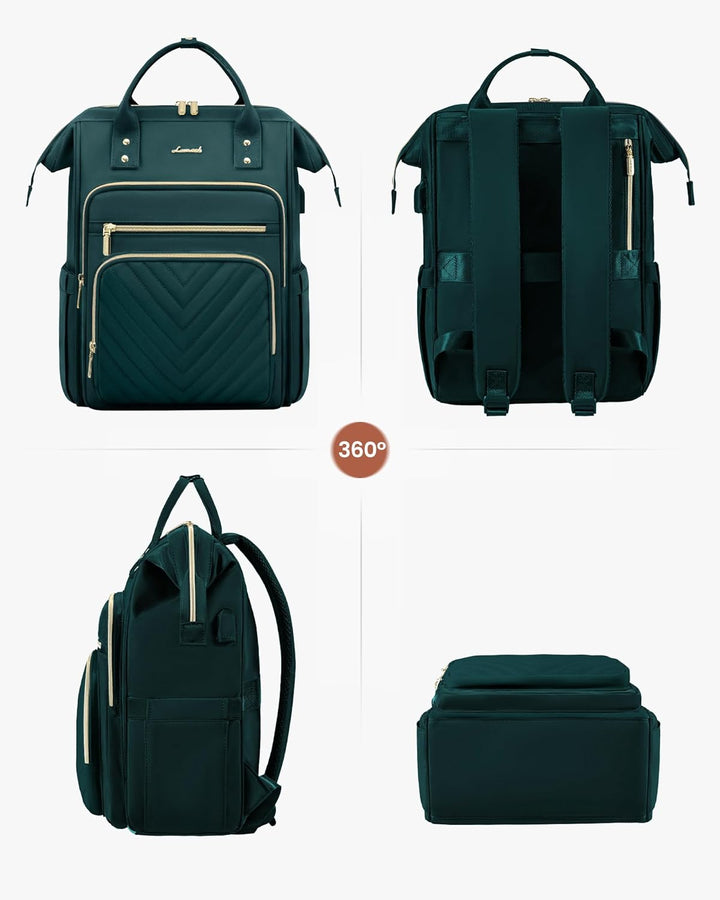 LOVEVOOK Rucksack Damen, 15,6 Zoll Laptop Schulrucksack Teenager Mädchen Wasserdicht, Elegant Reiser