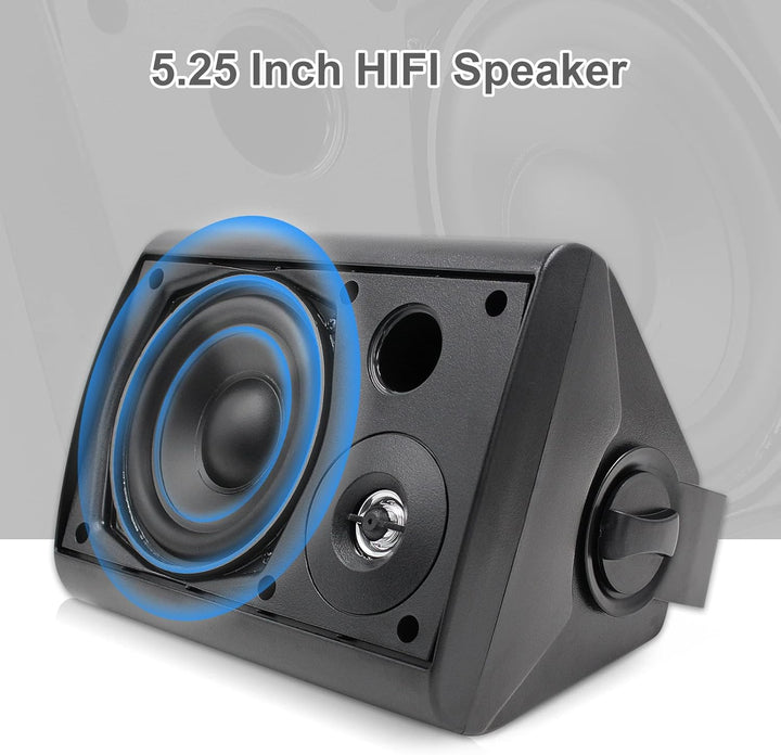 Herdio 5,25 Zoll 300 Watt Aussenlautsprecher Outdoor-Lautsprecher für Outdoor Indoor Wandhalterung P