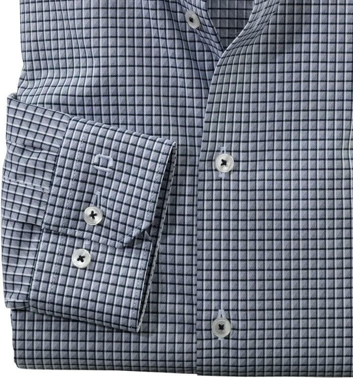 OLYMP Herren Businesshemd Langarm No. Six,Kariert,super Slim,Modern Kent 37 Marine 18, 37 Marine 18