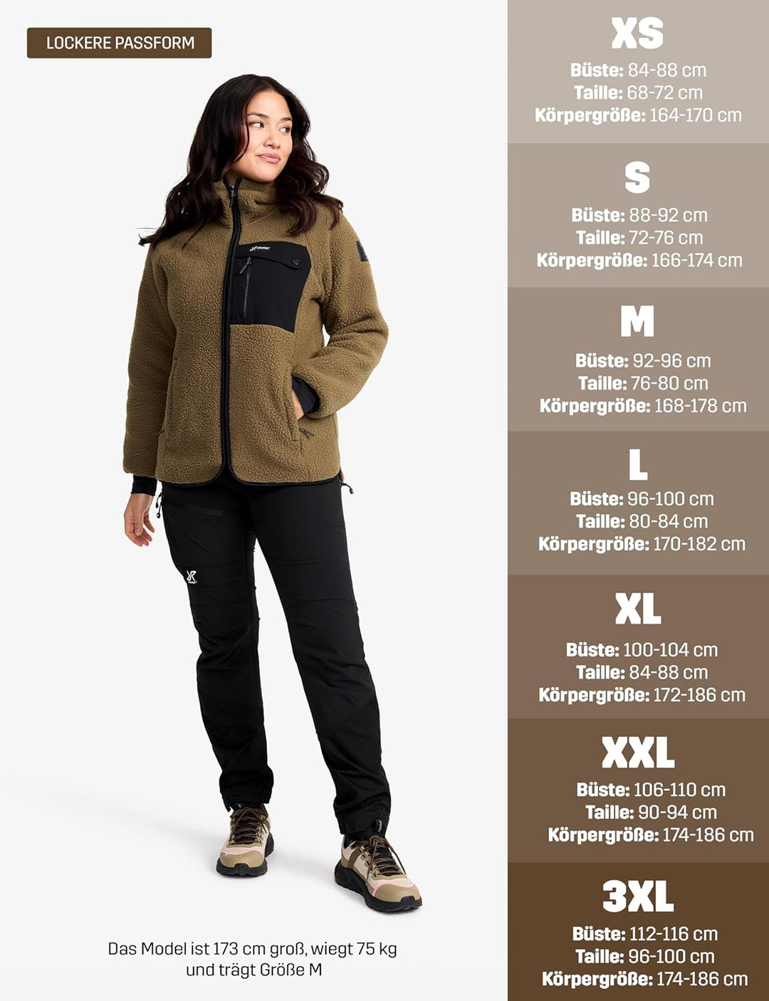 RevolutionRace Sherpa Hoodie für Damen, Outdoor Fleecejacken perfekt für Wanderungen und Outdoor-Abe