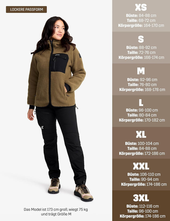 RevolutionRace Sherpa Hoodie für Damen, Outdoor Fleecejacken perfekt für Wanderungen und Outdoor-Abe