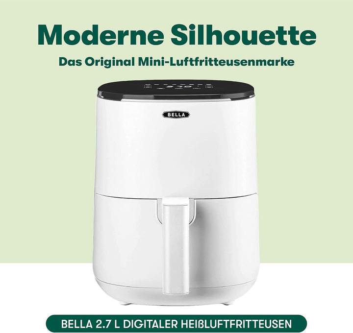 bella 3 L Touchscreen-Heissluftfritteuse, ölfreies Frittieren, spülmaschinenfeste Antihaft-Pfanne un