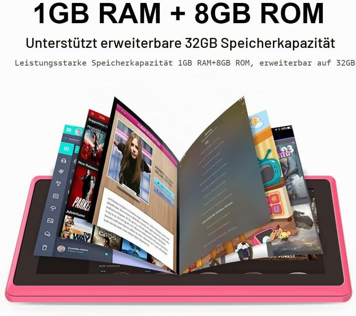 Haehne 7 Zoll Tablet PC, Android 5.0, A33 Quad Core, 1GB RAM 8GB ROM, Dual Kameras, WiFi, Bluetooth,