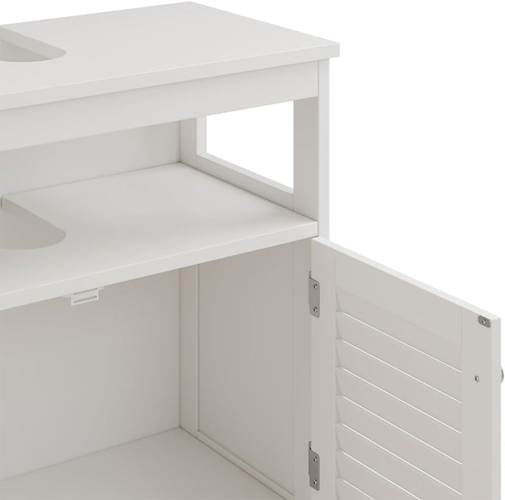 Vicco Waschbeckenunterschrank Riad, Weiss, 60 x 60 cm mit 2 Türen und offenem Fach Waschtischuntersc