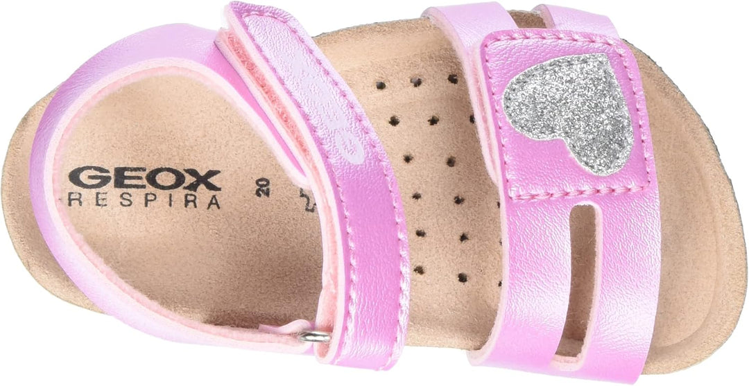 Geox Mädchen B Sandal Chalki GirlSandal 26 EU Pink Silver, 26 EU Pink Silver