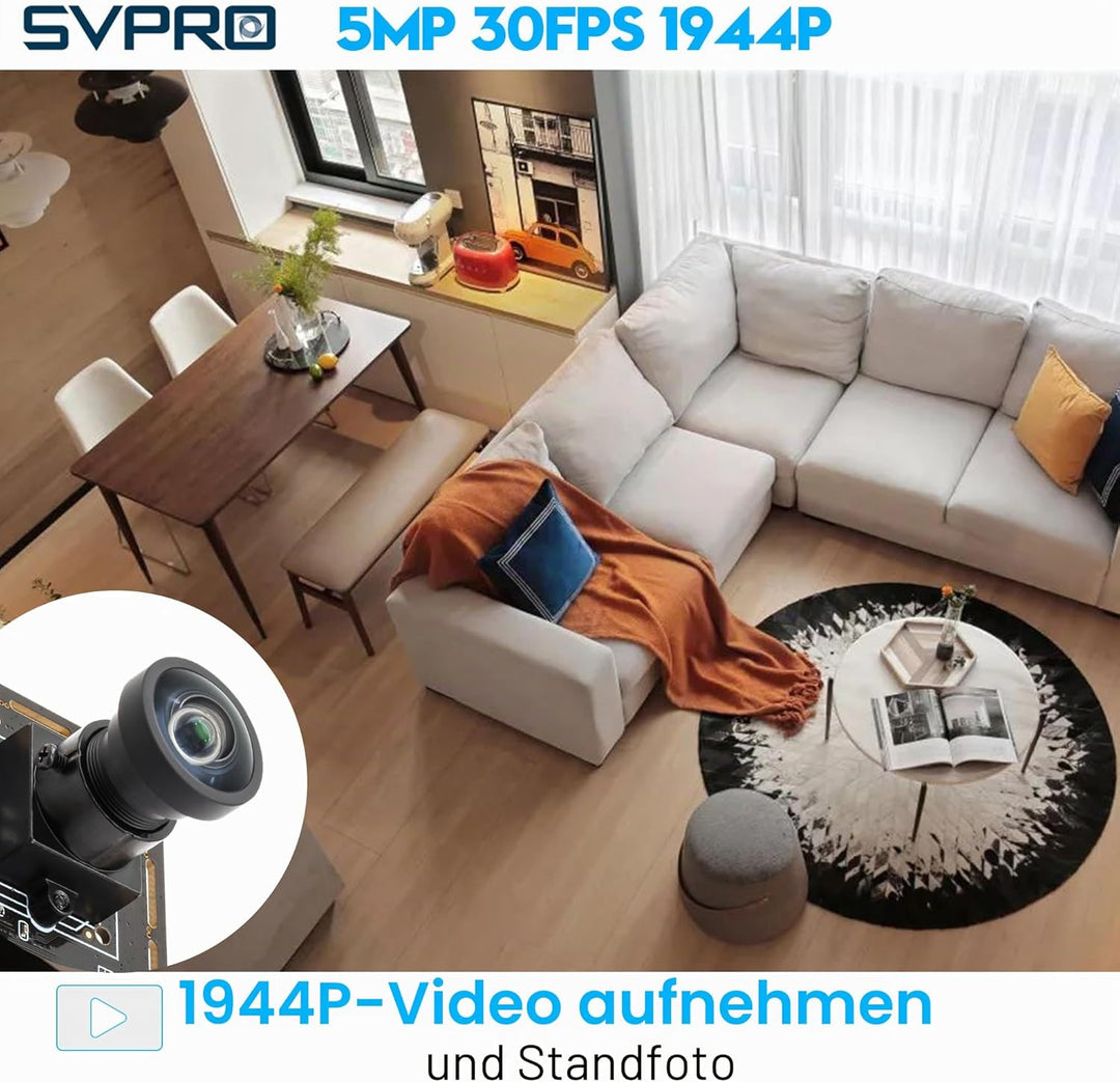 Svpro 5MP 30FPS USB Kameramodul mit M12 120 Grad Weitwinkel Webcam Board IMX335 Low Light Kamera Boa