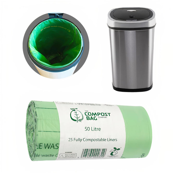 The Compost Bag Company 50 Liter x 25, kompostierbare 50-Liter-Müllbeutel, biologisch abbaubare Müll