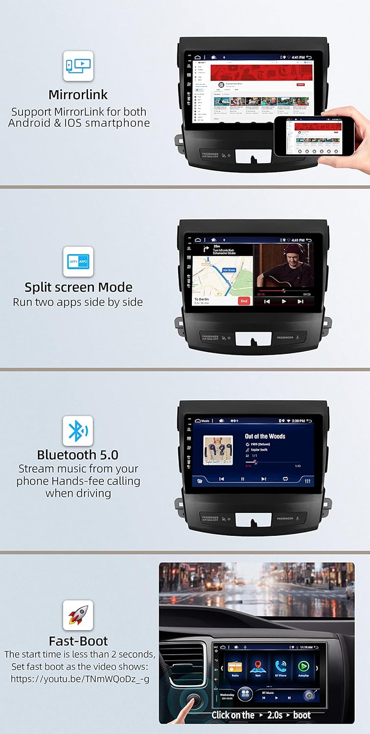 JOYX - Android 13 IPS Autoradio Passt für Mitsubishi Outlander (2008-2015) - Eingebaut DAB/DSP/Carpl