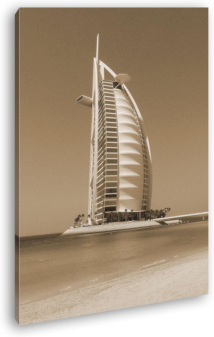 deyoli gigantisches Gebäude in Dubai Format: 60x40 Effekt: Sepia als Leinwandbild, Motiv fertig gera