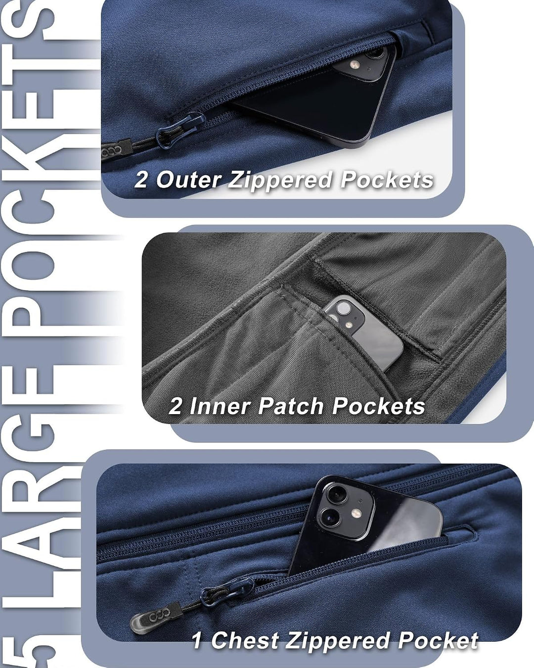 33,000ft Damen Softshell Westen mit Abnehmbare Kapuze Fleece Gefütterte Ärmellose Jacke Wasserdichte
