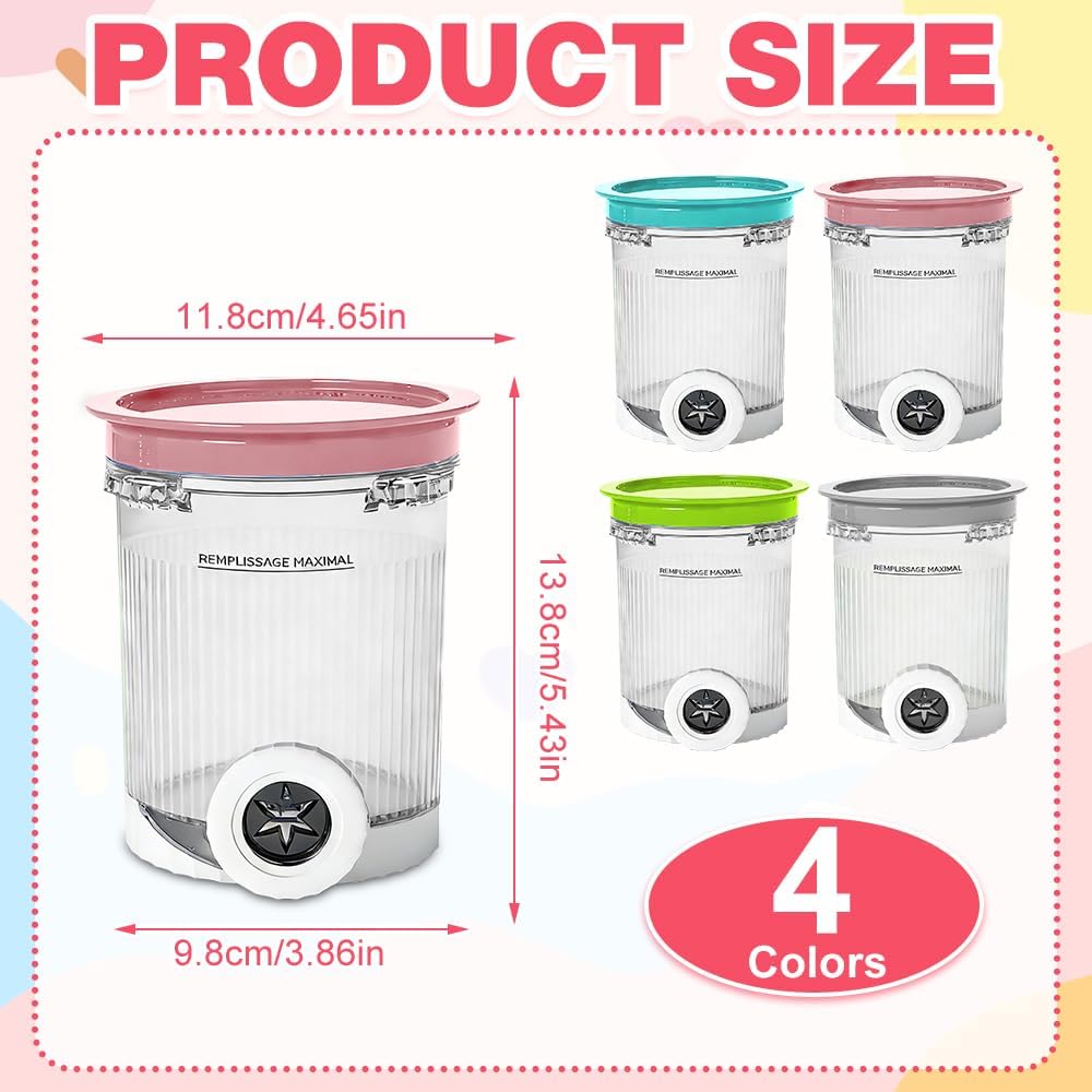 4 Stück Ersatz für Ninja Creami Deluxe Behälter Pints und Deckel,500ML Eismaschine Creamy Passend fü