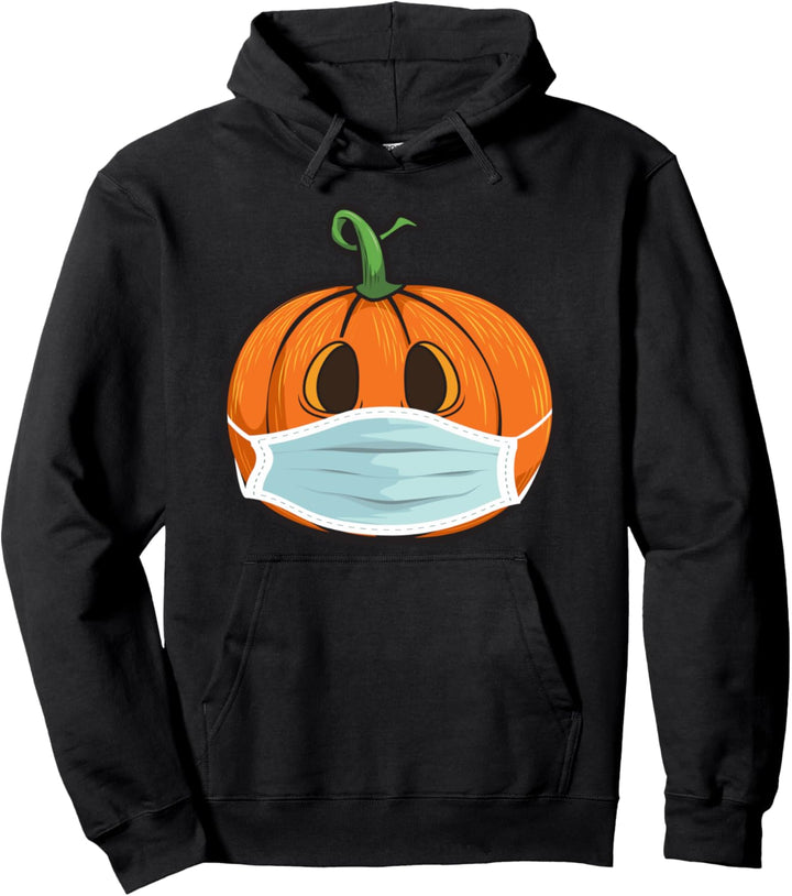 Halloween Kürbis mit Mundschutz | Lustiges Kürbis mit Maske Pullover Hoodie