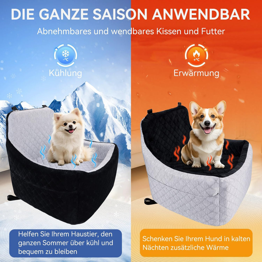 MH MYLUNE HOME Hunde Autositz für kleine & mittlere Hunde – Abnehmbarer, waschbarer Hundesitz bis 30