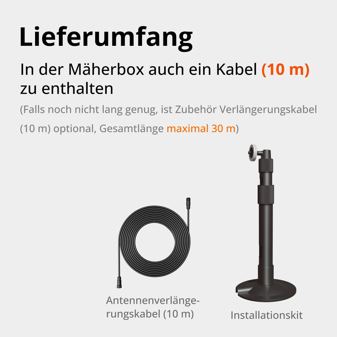 Segway Navimow Antennenverlängerungsset, Zubehör für Mähroboter Navimow i105E, i108E, H500E-VF, H800