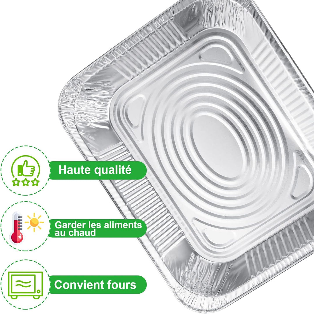 SENENQU 30 Stück Grill Aluschalen Gross 3500ML, Grillschalen Aluminium 32,5 x 26 x 6 cm, Einweg Alum